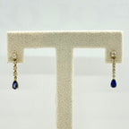 Aretes de Zafiro Largos con Diamantes
