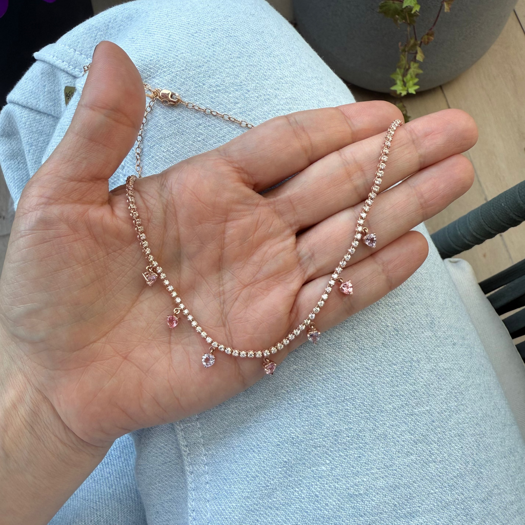 Collar con Zafiros Morados con Diamantes