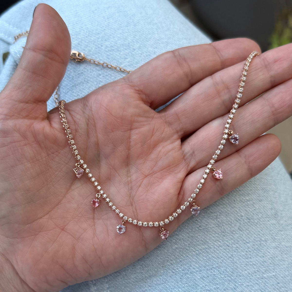 Collar con Zafiros Morados con Diamantes