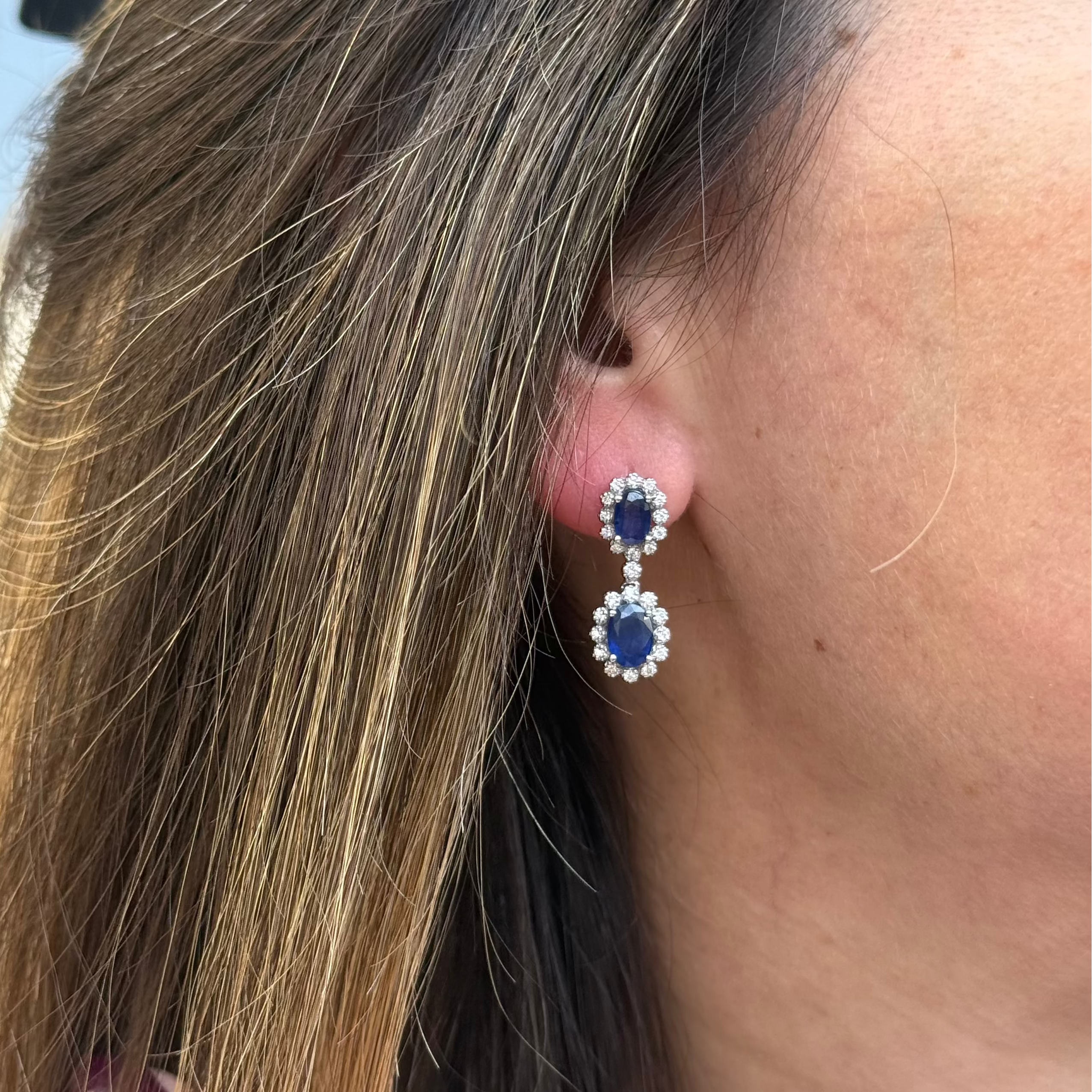 Aretes de Zafiros con Diamantes