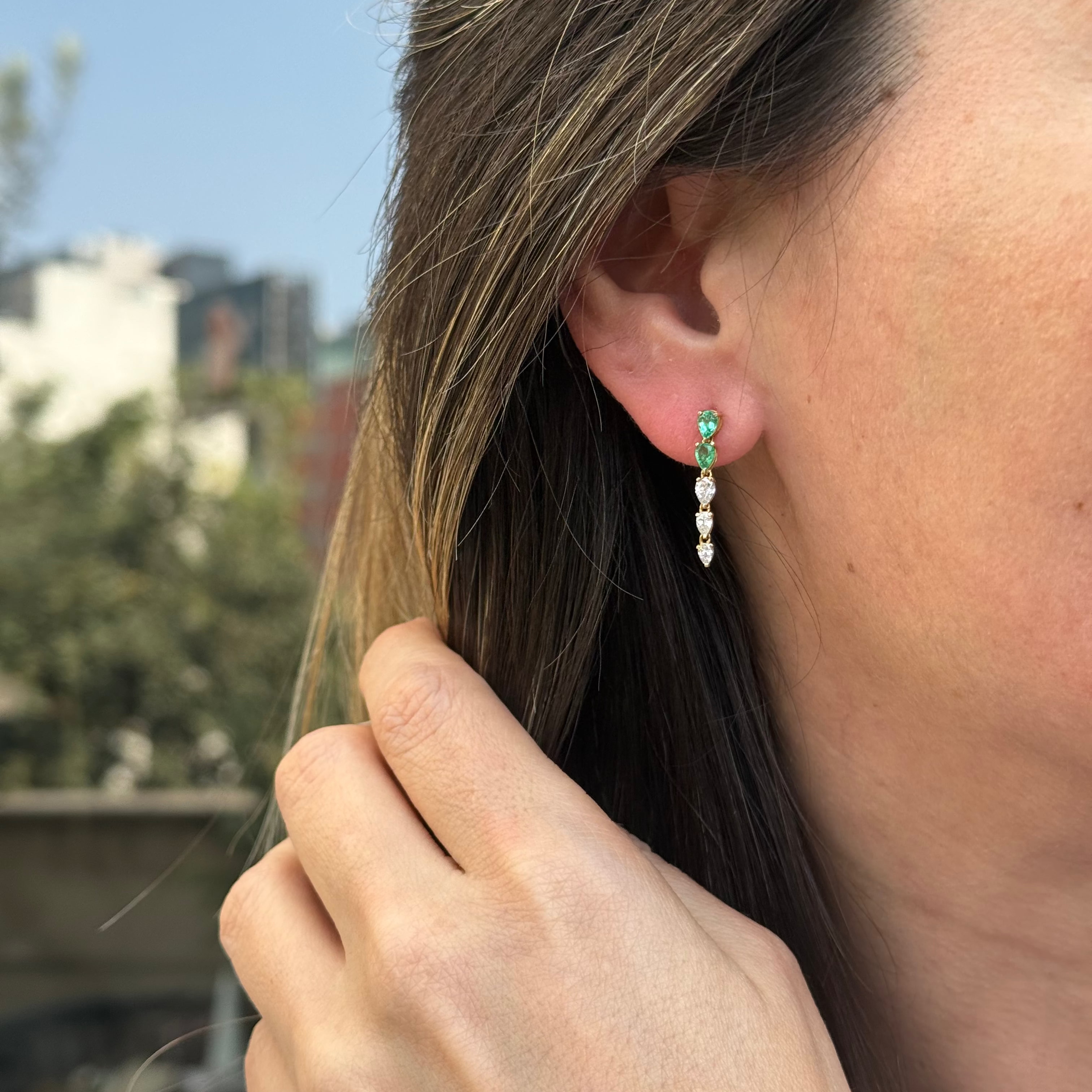 Aretes de Esmeraldas con Diamantes