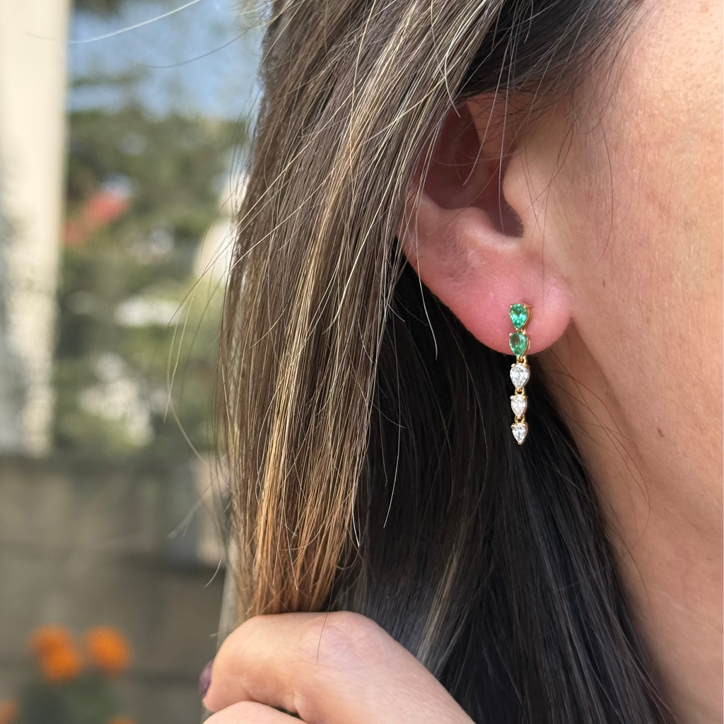 Aretes de Esmeraldas con Diamantes
