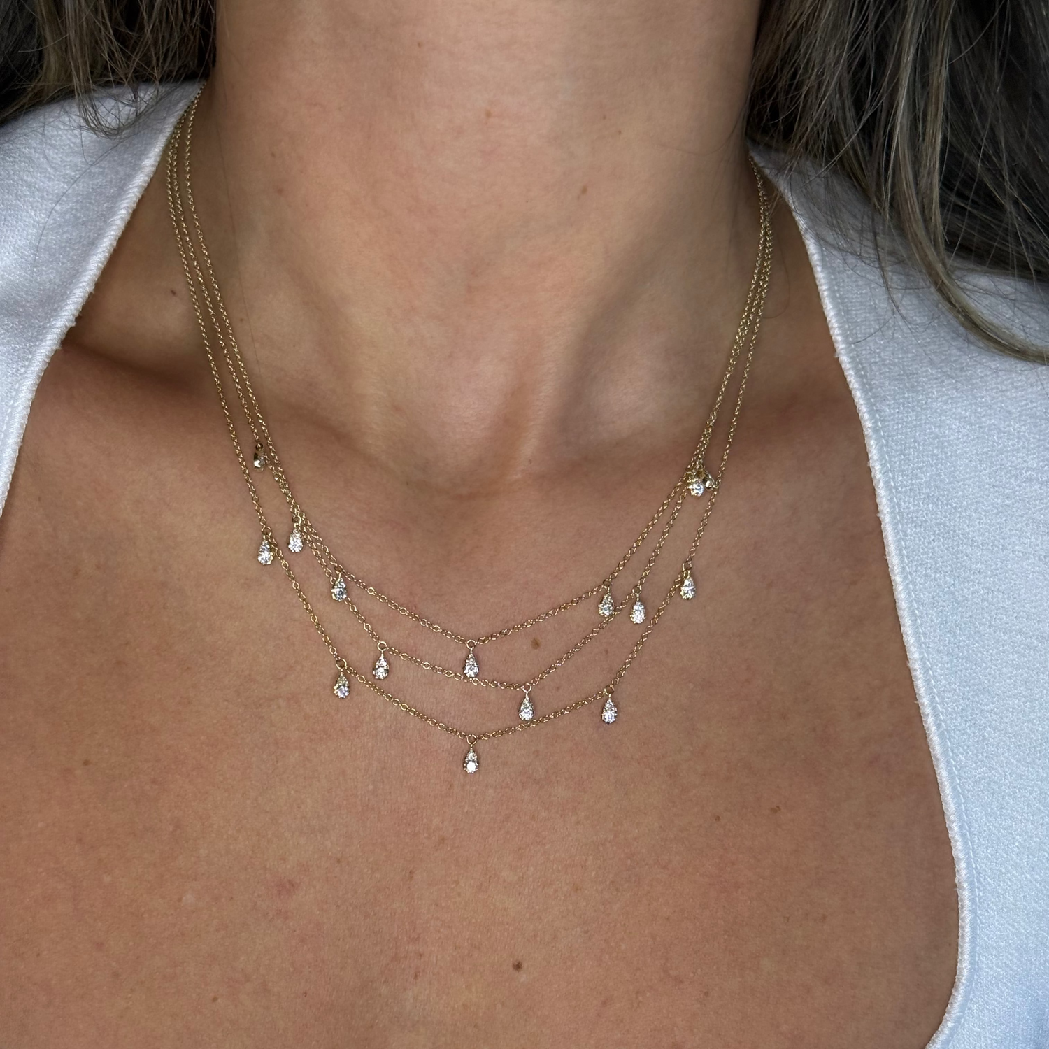 Collar de Gotitas de Diamantes