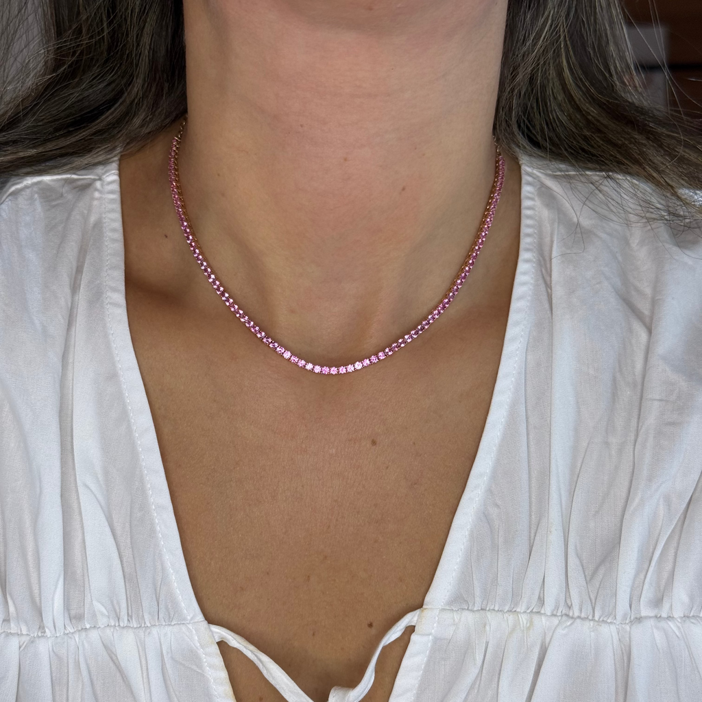 Collar de Zafiros Rosas