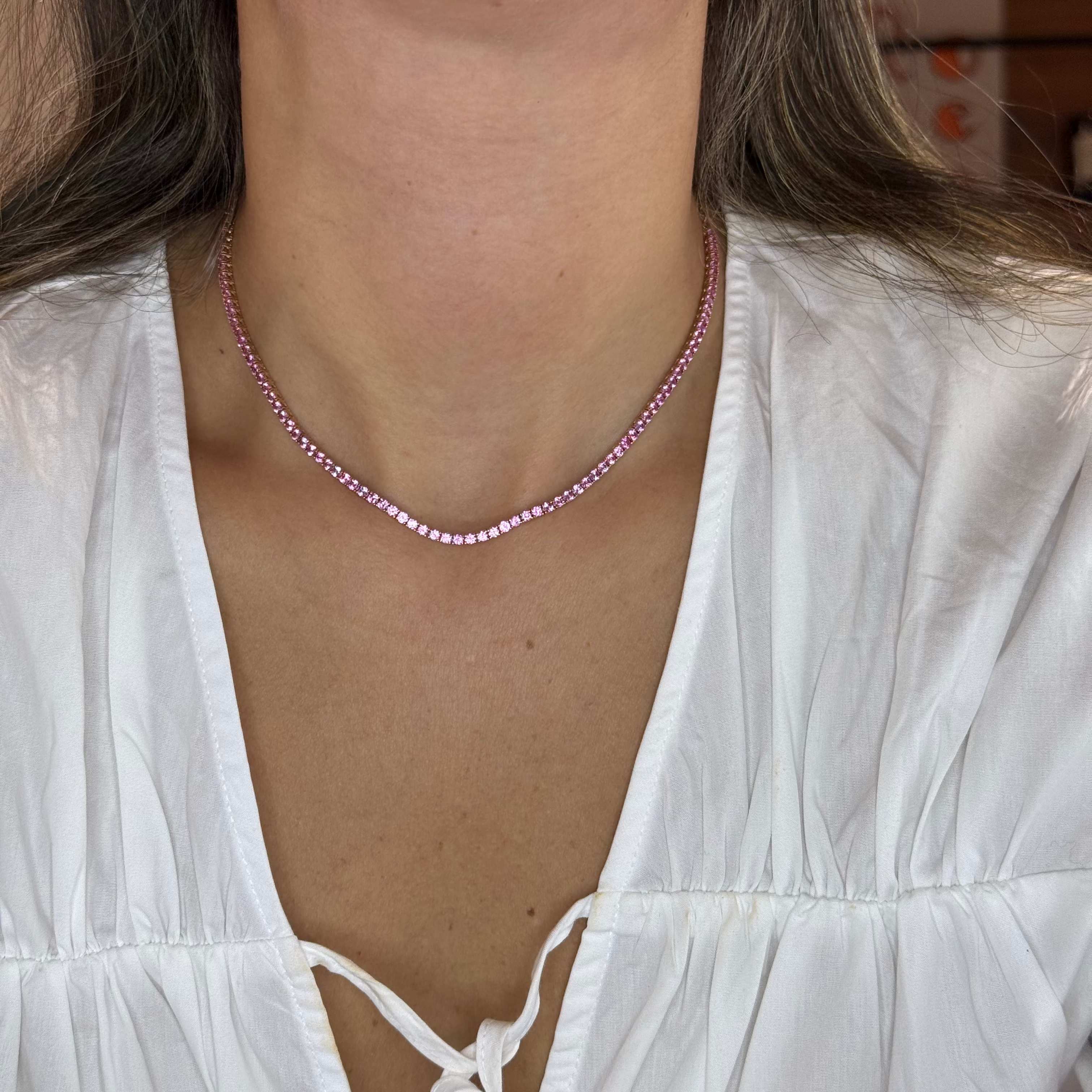Collar de Zafiros Rosas