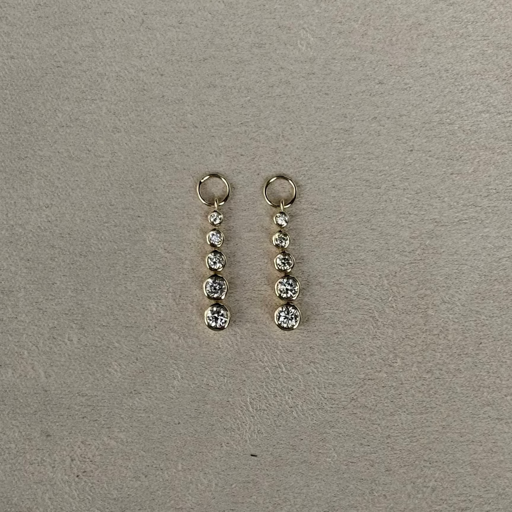 Charm para Aretes Biselado 5 Diamantes