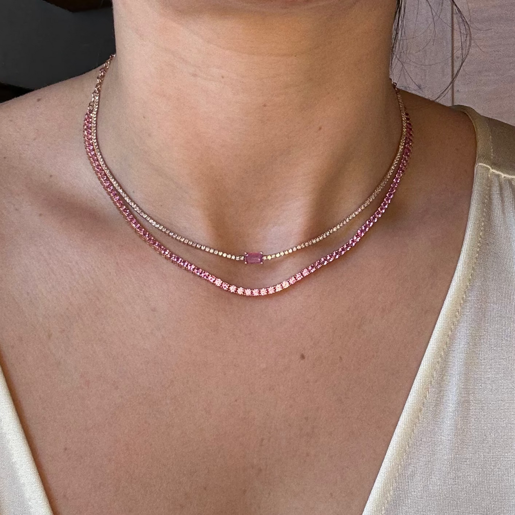 Collar de Zafiros Rosas