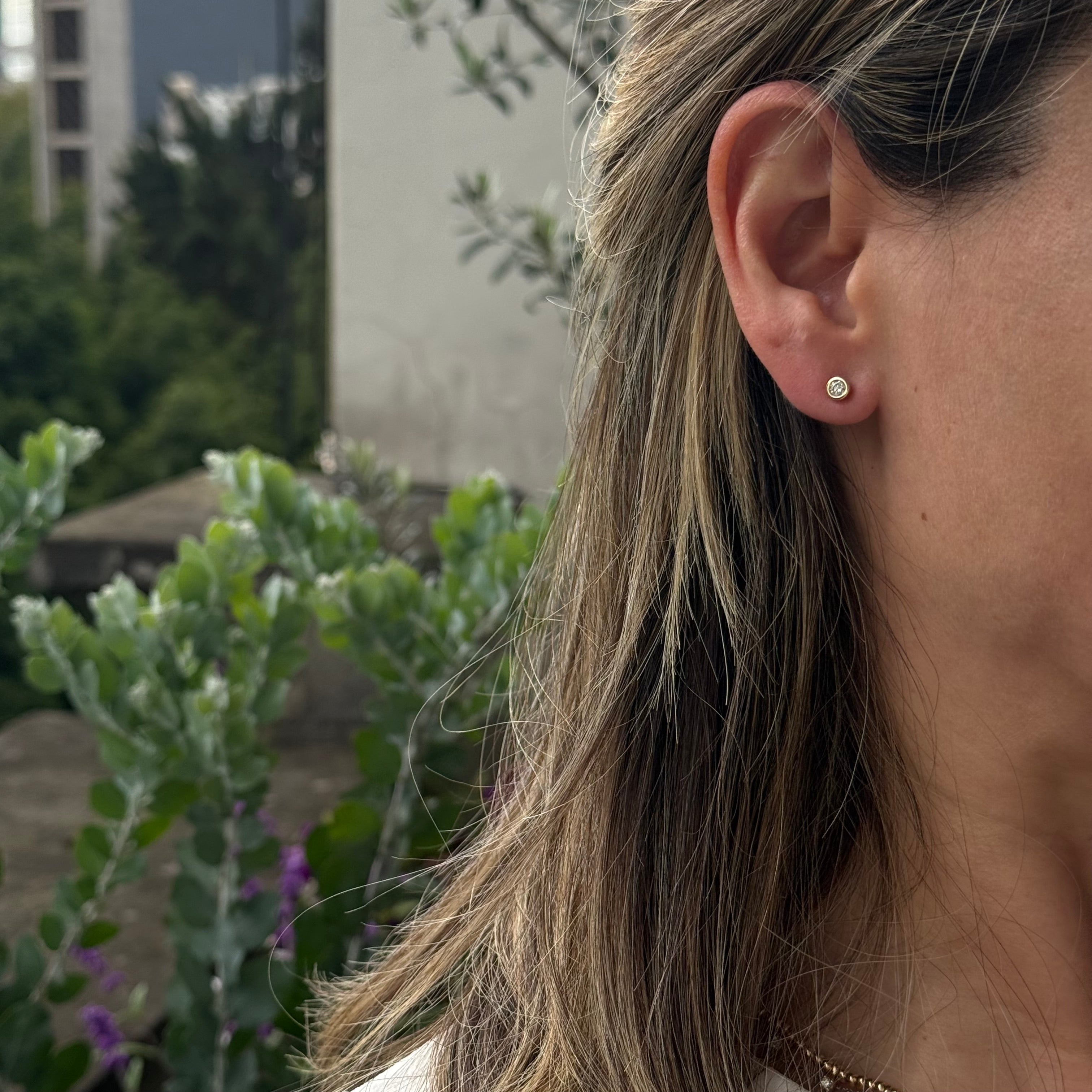 Studs de Diamantes con Bisel