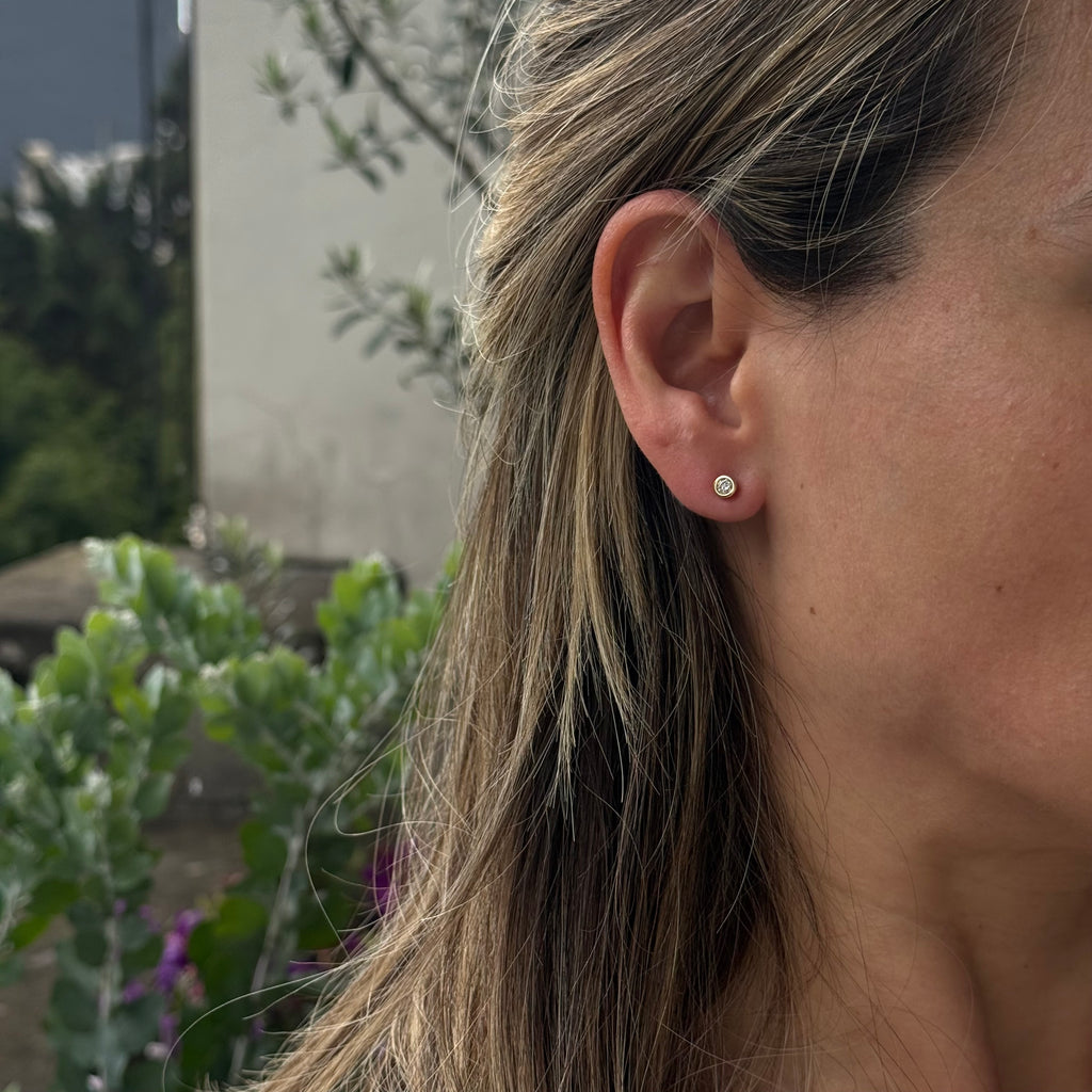 Studs de Diamantes con Bisel