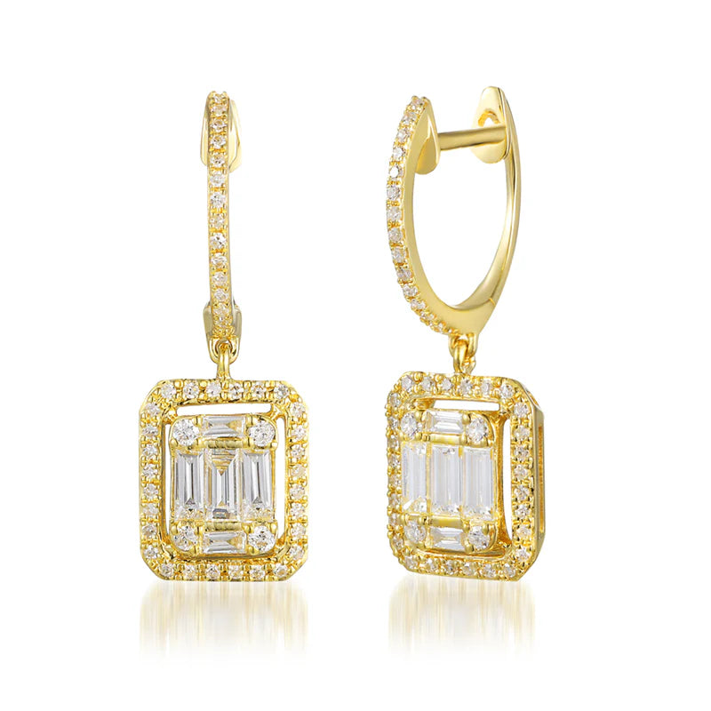 Aretes de Diamantes con Baguettes