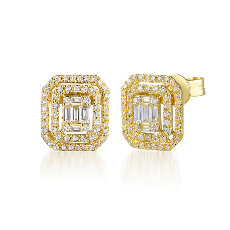 Studs Doble Halo de Diamantes
