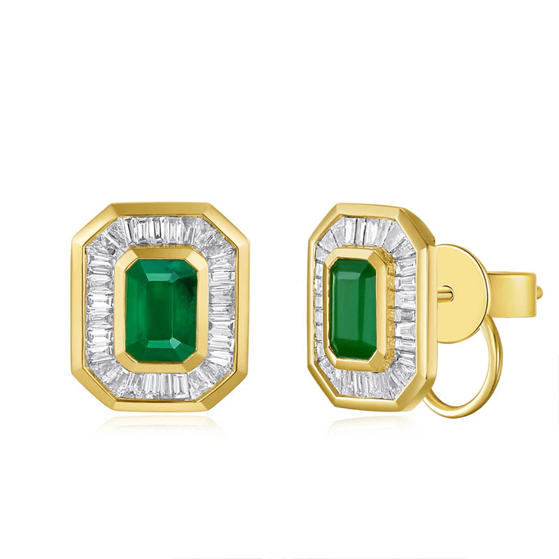 Aretes de Esmeralda con Baguettes