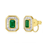 Aretes de Esmeralda con Baguettes