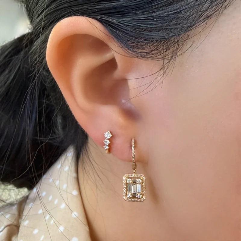Aretes de Diamantes con Baguettes