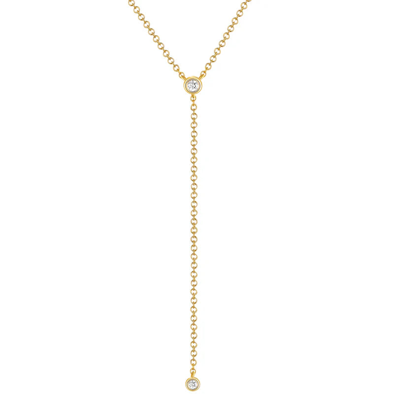 Collar Lariat con Diamantes Biselados