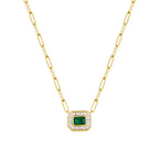 Collar con Dije de Esmeralda y Baguettes