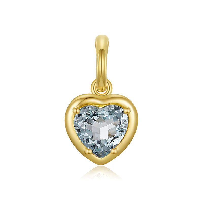 Dije de Corazon Topacio Azul