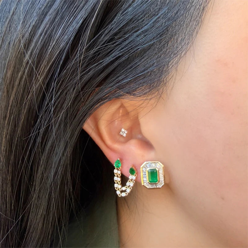 Aretes de Esmeralda con Baguettes