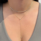 Collar Lariat con Diamantes Biselados