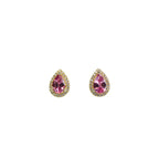 Aretes de Zafiro Rosa con Diamantes